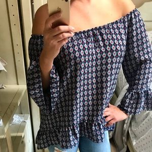 Off the shoulder top with flare out Sleeves